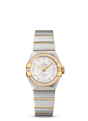 Omega Constellation Co-Axial 27 Brushed Stainless Steel / Yellow Gold / Diamond / Wavy MOP